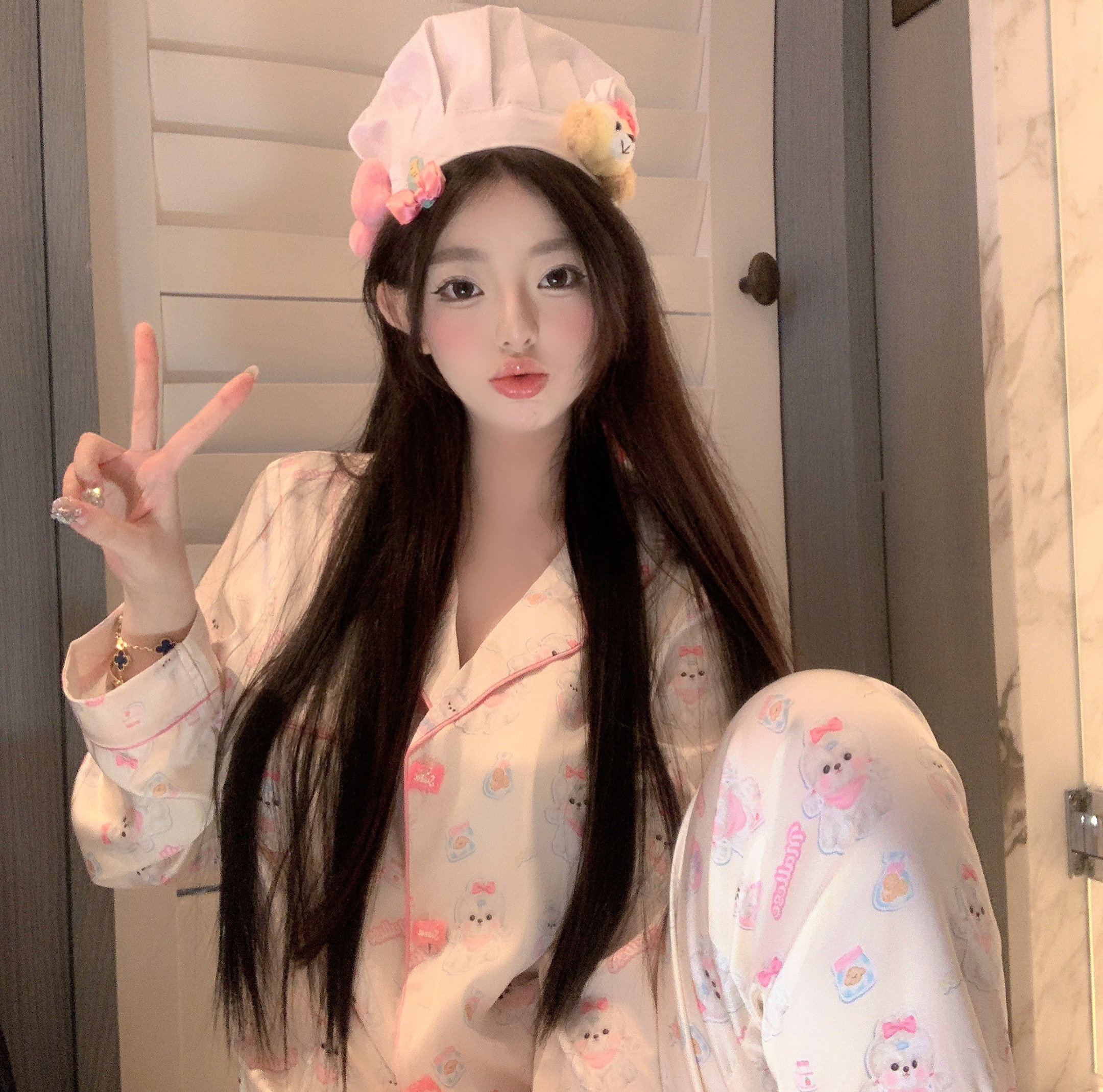 捞捞酱「甜心小狗」原创线秋冬冰丝少女卡通家居服睡衣可爱舒适新,淘宝优惠券,粉丝福利购,淘宝优惠卷