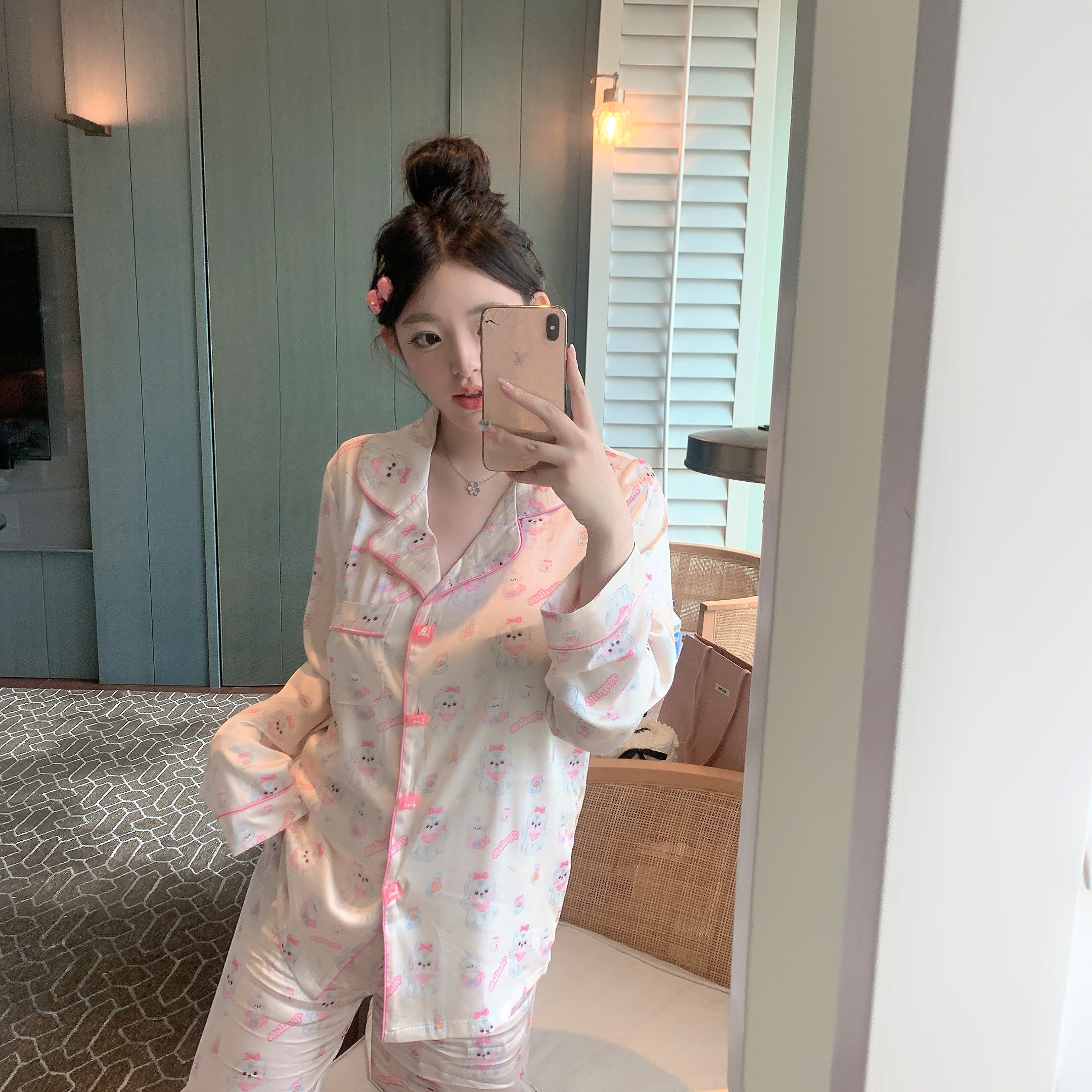 捞捞酱「甜心小狗」原创线秋冬冰丝少女卡通家居服睡衣可爱舒适新,淘宝优惠券,粉丝福利购,淘宝优惠卷