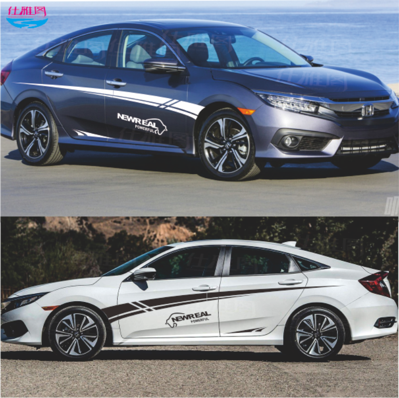 Civic Car Sticker 10th Generation New Civic Body Waistline Whole Car Sticker Modified Car Door To Block Scratches Garland