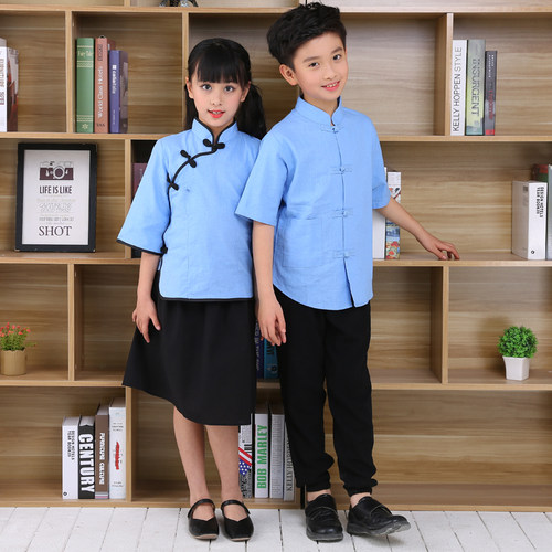 儿童民国五四青年服装六一学生幼儿园毕业朗诵合唱运动会演出服 - 图1