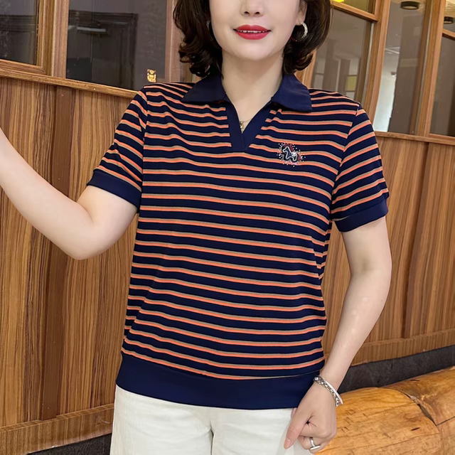 ເສື້ອເຊີດກາງເວັນແບບໃໝ່ໃນລະດູຮ້ອນ ເສື້ອຍືດແຂນສັ້ນ ແຂນສັ້ນ ຍືດຍຸ່ນ ຫຼຸດອາຍຸການຜ່ອນສັ້ນຜ່ອນຍາວ ແລະສະໄຕລ໌ pony hot rhinestone bottoming shirt ສໍາລັບແມ່ຍິງ