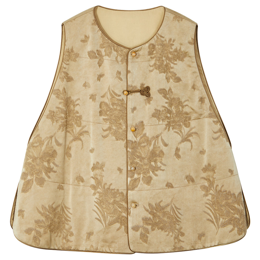 布小匠原创设计高级提花夹棉圆领马夹女款2025新款新中式国风马甲,淘宝优惠券,粉丝福利购,淘宝优惠卷