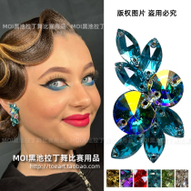 Shiny Collage Morden Dance Earrings Imitation of the Latin Dance Competition Ear Accessories Professional National Standard Dance Ears Waltz Women