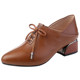 Genuine leather pointed toe thick heel fashionable deep mouth single shoes work shoes