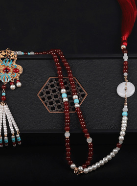 蝴蝶璎珞项链旗袍长款流苏背云