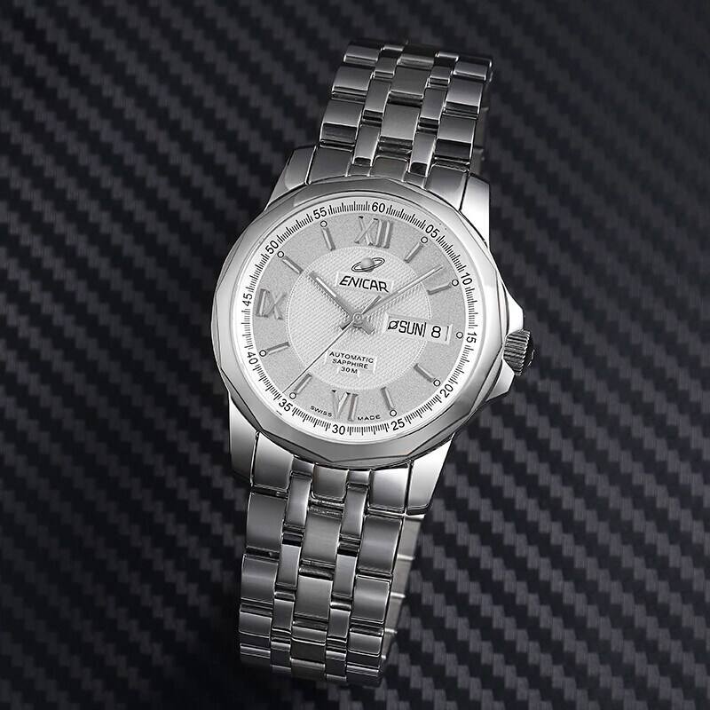 Enicar英纳格全自动机械表蓝牌男士商务手表瑞士腕表168/51/326aA,淘宝优惠券,粉丝福利购,淘宝优惠卷