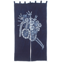 Yunnan Old Goods Ancient Fazal Dye Decoration Hung Handmade White Family Grass Wood Dyed Pumpkin Pattern Day Style Semi-Cut Door Curtain Multicolored