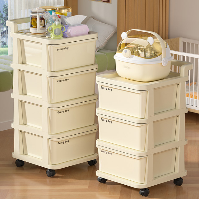 Trolley snacks storage rack baby supplies storage cabinet