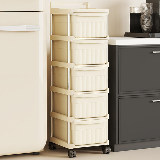 Wheeled snack cart storage rack clip storage cabinet