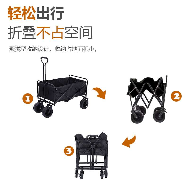 ￥%#露营车野餐手推车小拉车营地车拖车户外旅行野营摆摊可折叠cx - 图3