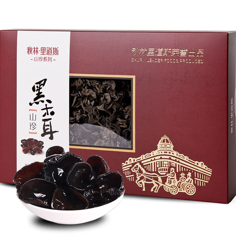 秋林里道斯山珍特产木耳哈尔滨盒装 秋林里道斯哈尔滨黑木耳