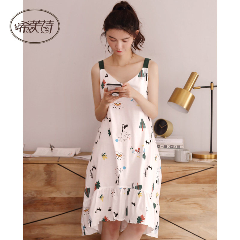 吊带睡裙夏性感纯棉自带背心裙子 希芙诗睡裙