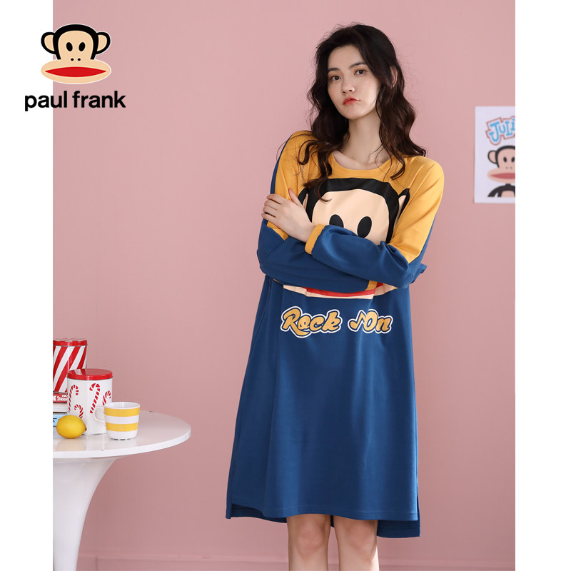 大嘴猴长袖纯棉春秋长款可爱睡裙 希芙诗睡裙