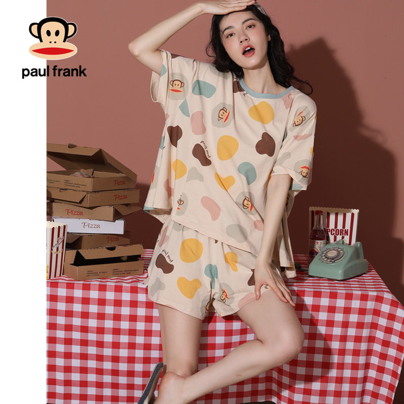 大嘴猴夏季纯棉套头短袖日系睡衣 希芙诗睡衣/家居服套装