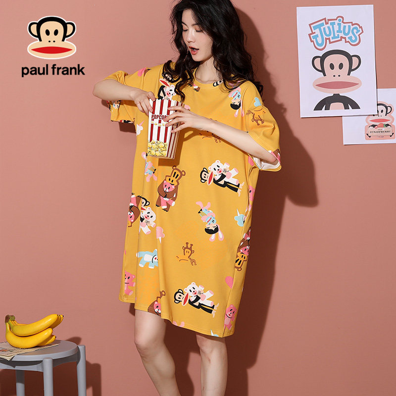 大嘴猴情侣夏季纯棉短袖卡通睡裙 希芙诗睡衣/家居服套装