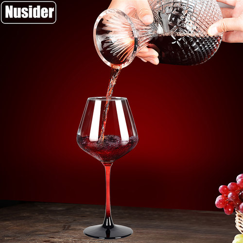 Nusider加厚水晶红酒杯套装家用高颜值醒酒器葡萄酒杯高脚杯酒具 - 图1