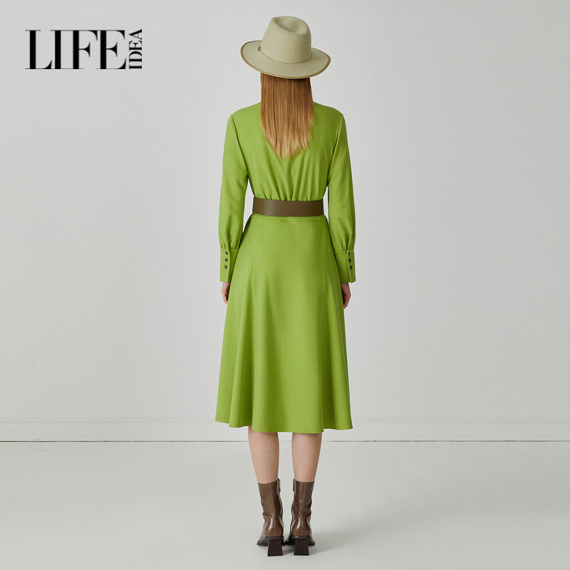 【商场同款】莱芙艾迪儿品牌连衣裙女小众设计小个子职场通勤裙子,淘宝优惠券,粉丝福利购,淘宝优惠卷