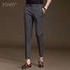 POWO nine-point trousers men's Korean style slim youth
