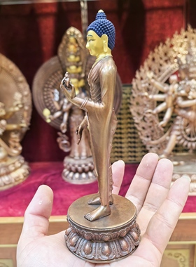 释迦牟尼佛/站立释迦牟尼/梵天藏传18cm精品开脸藏传佛像