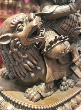 财宝天王/毗沙门/财宝大将/多闻天王/24cm红铜佛像护法财神摆件