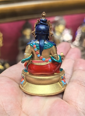 黄财神/赞巴拉/藏巴拉/5cm紫铜佛像五色财神铜像摆件藏传财神供奉