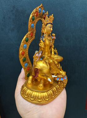 普贤菩萨/普贤王如来/文殊/普贤/15cm金铜佛像梵天佛堂供奉摆件