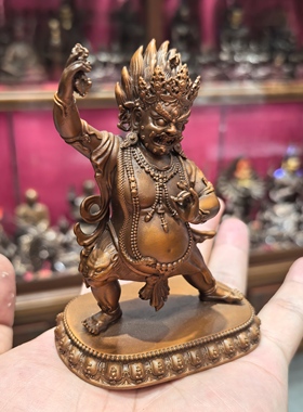 金刚手菩萨/恰那多杰/二臂金刚手菩萨/金刚手/12cm紫铜佛像摆件