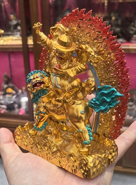 单坚护法/丹坚护法/金刚善/单坚多杰列巴/15cm金铜财神佛堂摆件