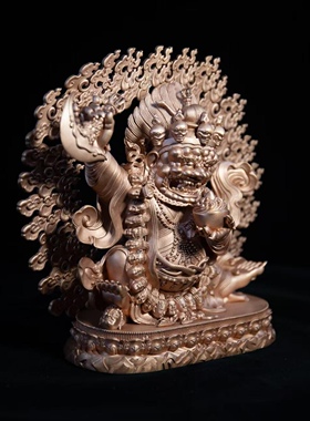 黑袍金刚/玛哈嘎拉/大黑天/噶举大黑天/二臂大黑天16.5cm佛堂摆件