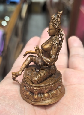 绿度母/度母/度姆/卓玛/5cm 紫铜佛像梵天藏传佛堂供奉摆件