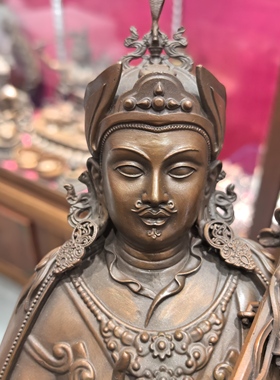 莲师/莲花生大师/邬金仁波切/咕噜仁波切/格热/26cm紫铜佛堂摆件