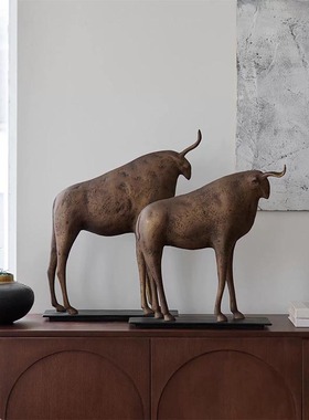 印度进口铝制仿古做旧抽象半月雅扇形金属雕塑摆件新中式玄关装饰