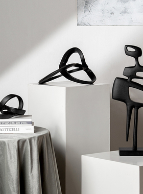 黑色不规则镂空抽象金属摆件装饰