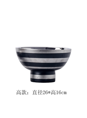 条纹陶瓷餐桌北欧风高脚果盘花器