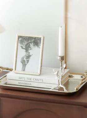 印度进口铝镀金锤纹托盘摆件