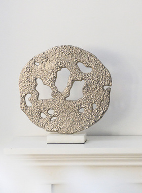 不规则镂空半圆形铝制银色摆件