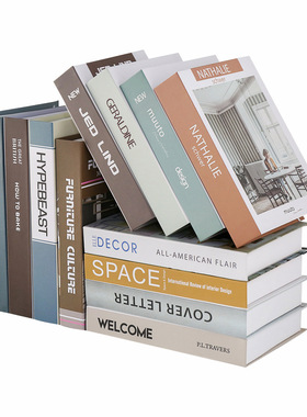 现代极简约北欧英文仿真书装饰书