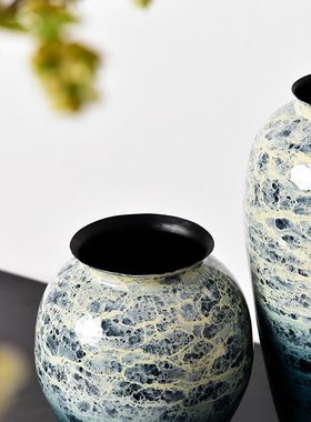 珐琅新中式渐变蔚蓝色花器花瓶