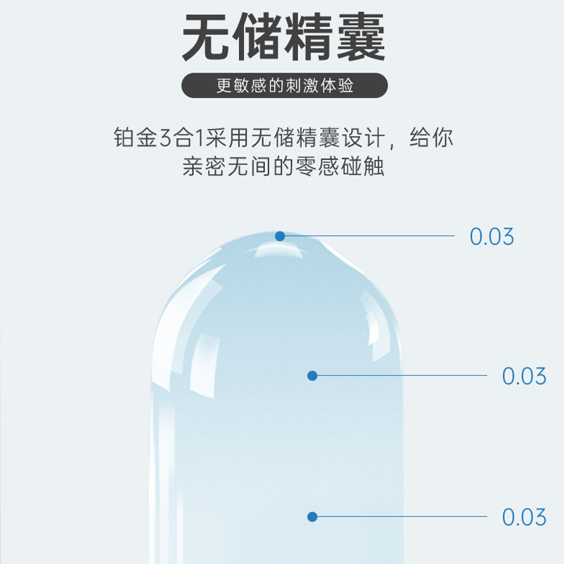 赤尾避孕套冰火两重天铂金热感无储精玻尿酸安全套超薄裸入子宫帽 - 图1