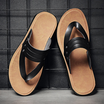 Men Slippers Summer Trendy Clip Feet Herringbone Tug Fashion Casual Outwear Summer Outdoor Non-slip Beach Sandals