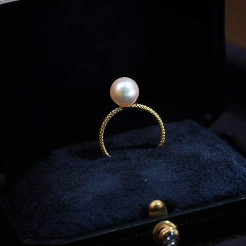 DIY配件 S925纯银时尚简单珍珠戒指空托开口指环银戒托半成品配饰 - 图0