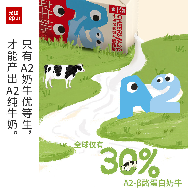 【新品】乐纯A2β-酪蛋白零脂纯牛奶儿童高钙3.8蛋白奶125ml*16盒