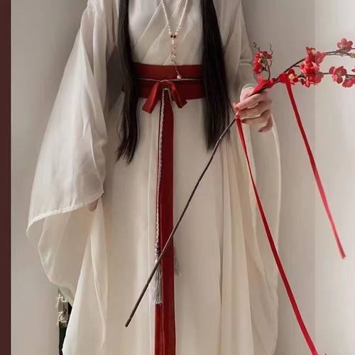 原创涅槃南北朝战国袍魏晋风交领大袖中国风汉服红色古装表演服女 - 图1