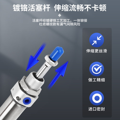 SMC型不锈钢迷你气缸CD85N20-10/20/25/50/75/100/125/150/200 - 图1