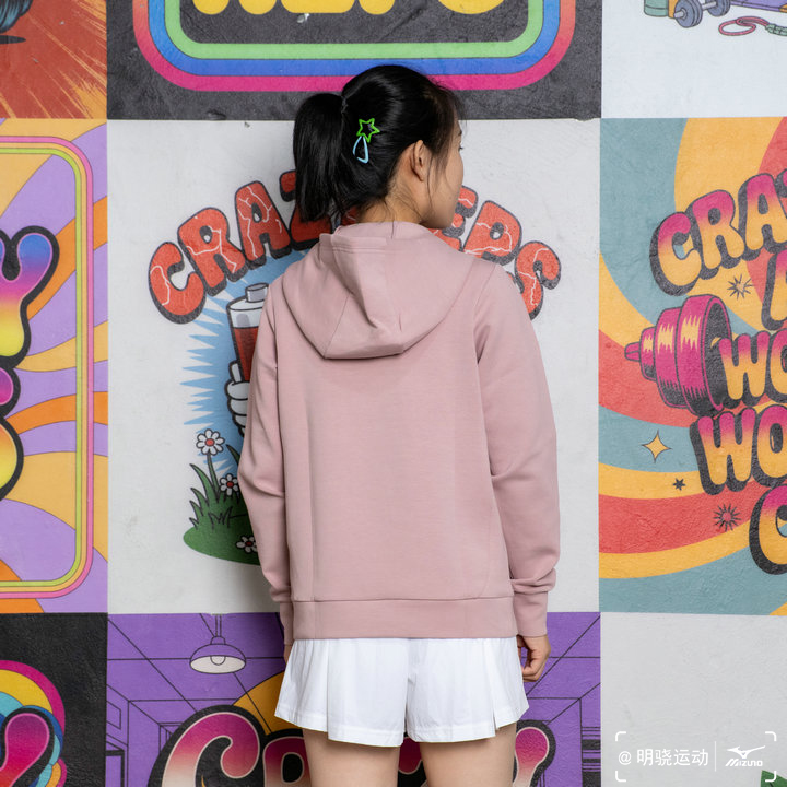 Mizuno美津浓 女子保暖连帽运动套头针织卫衣K2CC17A3 原598 - 图0