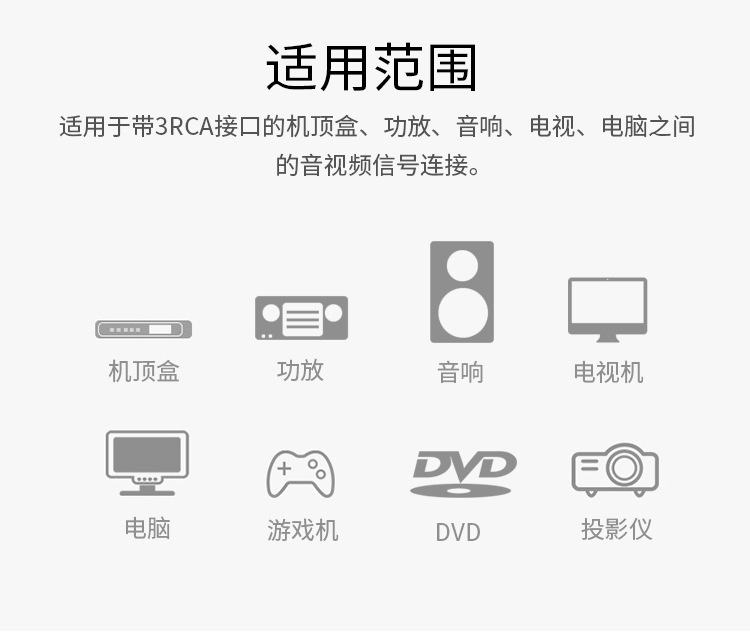 三对三莲花音视频线 DVD功放音频数据线RCA机顶盒电视连接线AV线-图2