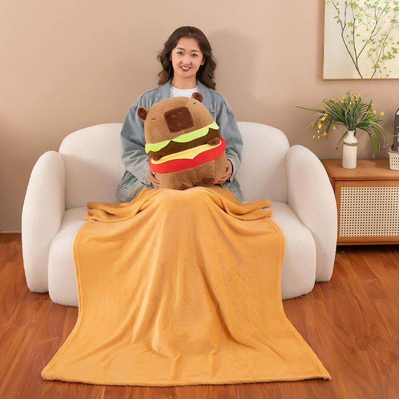抱枕被子两用抱睡公仔卡皮巴拉玩偶汽车床上靠枕靠垫二合一空调被,淘宝优惠券,粉丝福利购,淘宝优惠卷