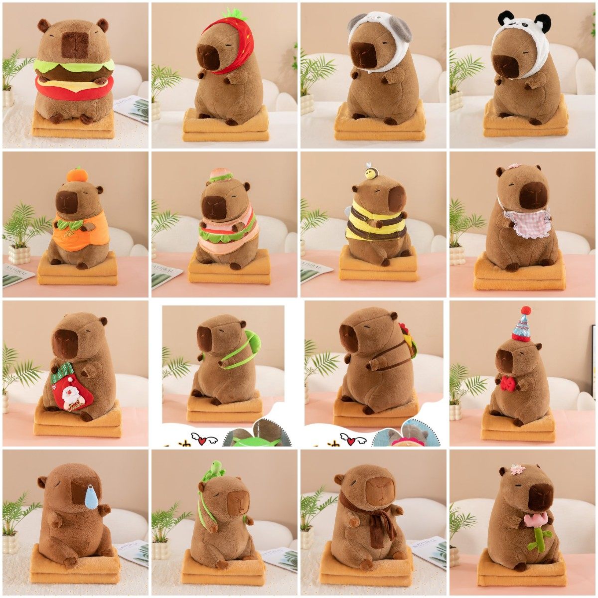 抱枕被子两用抱睡公仔卡皮巴拉玩偶汽车床上靠枕靠垫二合一空调被,淘宝优惠券,粉丝福利购,淘宝优惠卷