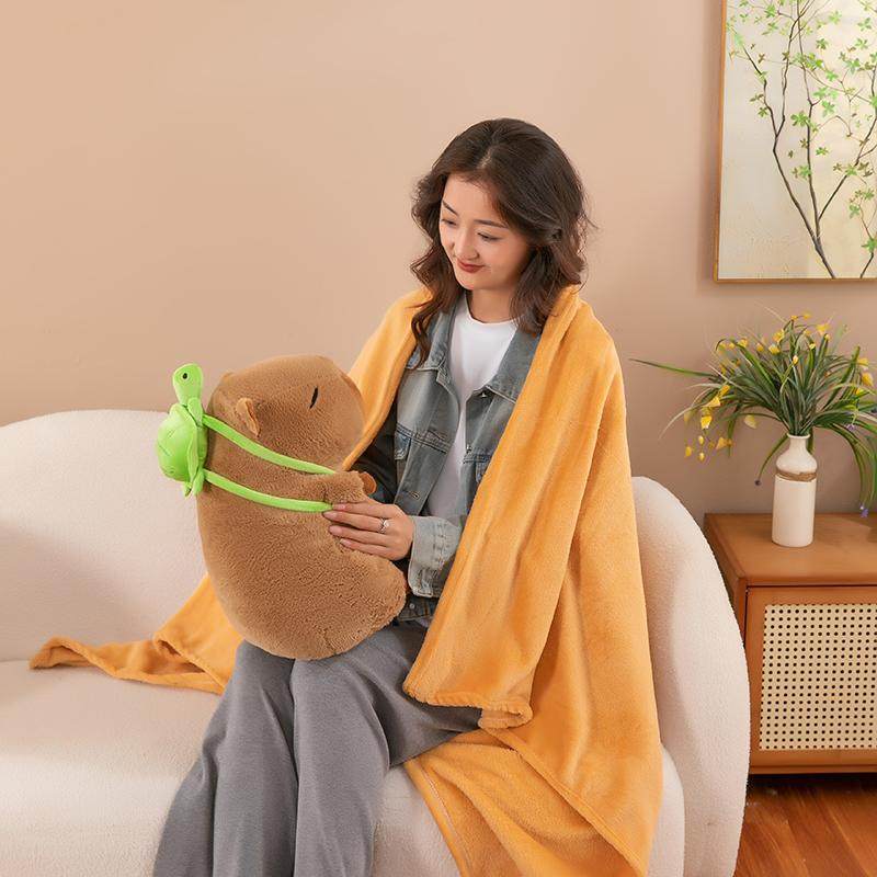 抱枕被子两用抱睡公仔卡皮巴拉玩偶汽车床上靠枕靠垫二合一空调被,淘宝优惠券,粉丝福利购,淘宝优惠卷