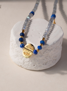 由子野丨宇宙的诗意丨原创拉长石青金项链小众925银高级感锁骨链